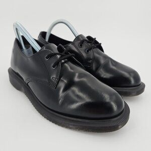 Doc Dr. Martens Brook 2-Eye Black Polished Leather Oxford Shoes Womens US 7 UK 5